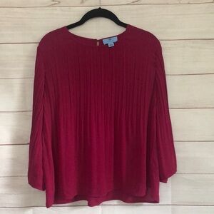 Cece Fuscia Pleated Blouse XS